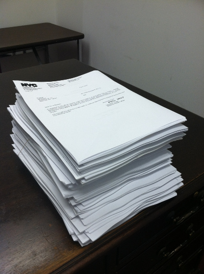 Stack of plan records